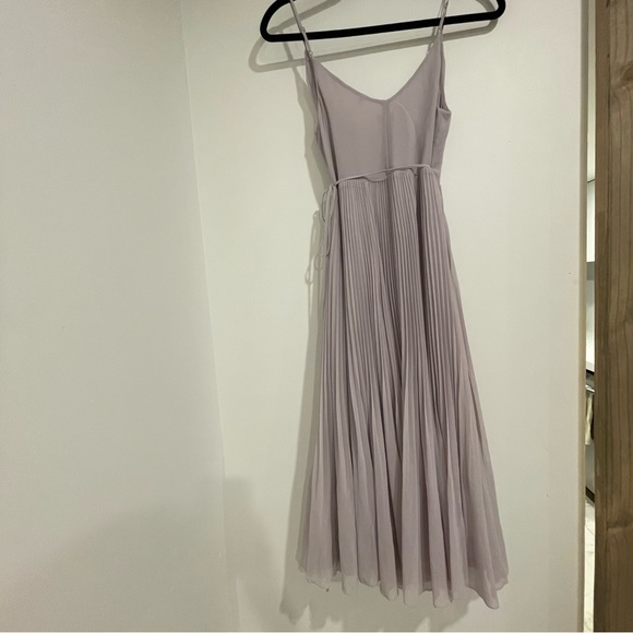 Aritzia Wilfred Beaune Pleated Mini Wrap Dress Purple Lavender XS - Picture 6 of 8